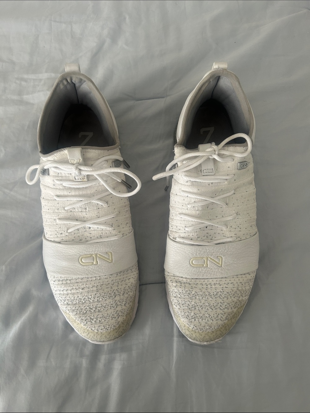 Under Amour White Knit Lace-Up Sneakers
